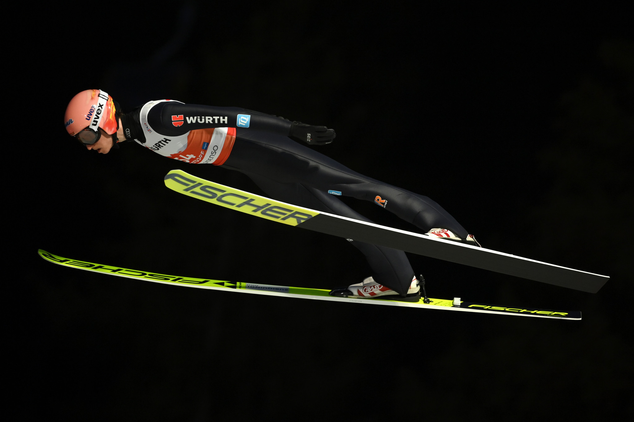 Germany's Karl Geiger tops the men's FIS Ski Jumping World Cup standings after five events ©Getty Images