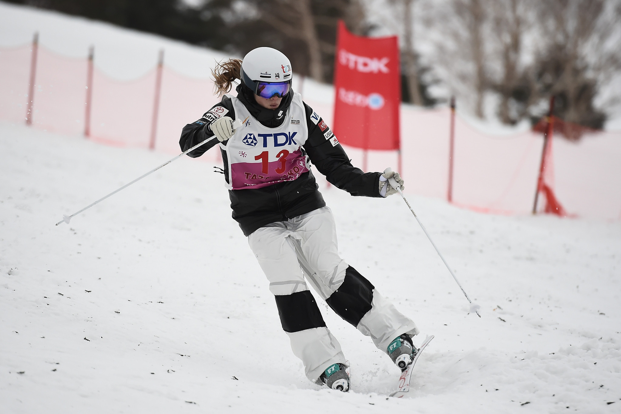 Olivia Giaccio of the United States won a first career women's moguls World Cup victory at Ruka last weekend ©Getty Images