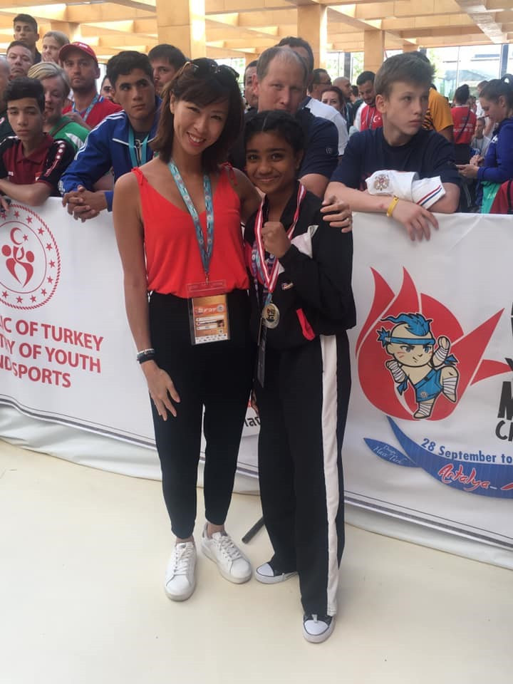Charissa Tynan, left, is committed to driving gender equality in muaythai ©IFMA