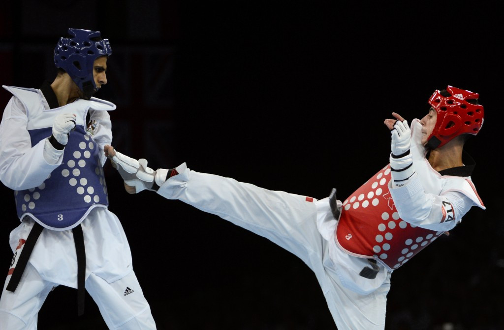 Uno Sanli, right, competed in taekwondo for Sweden at the London 2012 Olympics