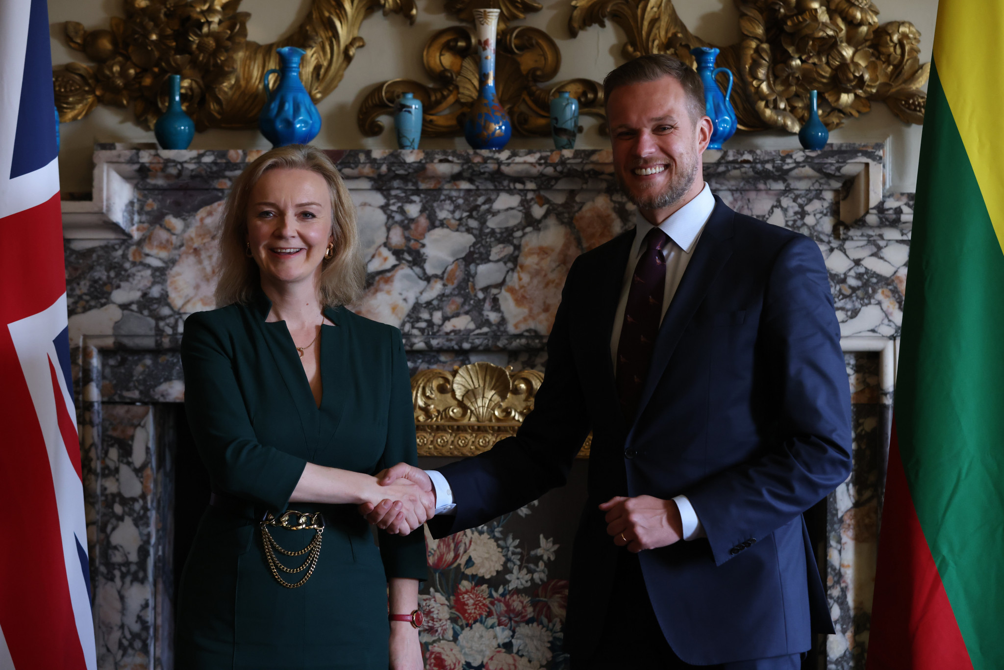 Lithuania's Foreign Minister Gabrielius Landsbergis, right, has confirmed he will not be attending Beijing 2022, while Britain are also not sending any Government officials, including its Foreign Minister Liz Truss, left, to the Winter Olympic Games in the Chinese capital ©Getty Images