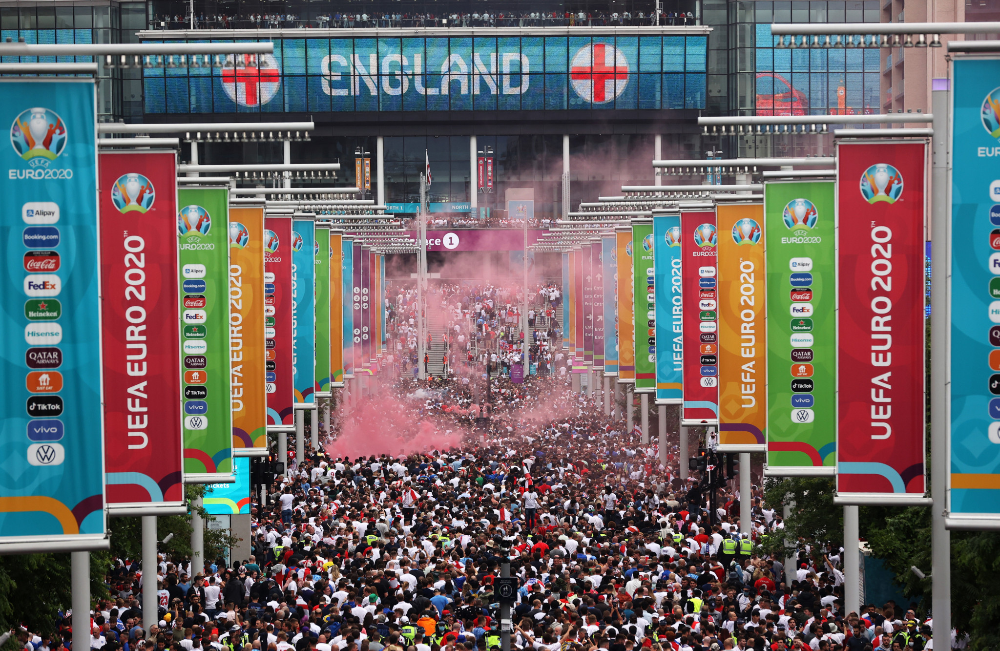 Wembley Stadium in London hosted the semi-finals and finals of Euro 2020 ©Getty Images