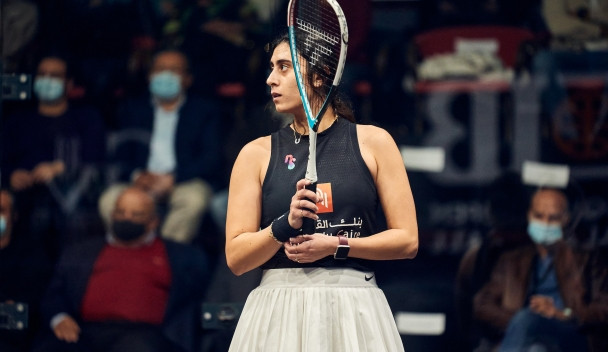 Nour El Sherbini triumphed at the Black Ball Squash Open ©PSA