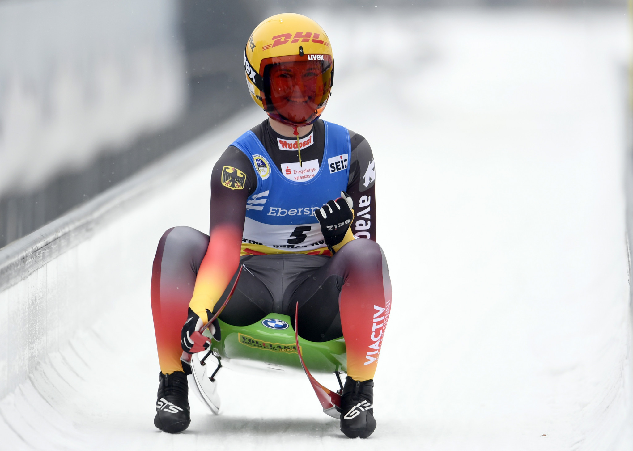 Germany's Julia Taubitz is the leader in the women's singles Luge World Cup ©Getty Images
