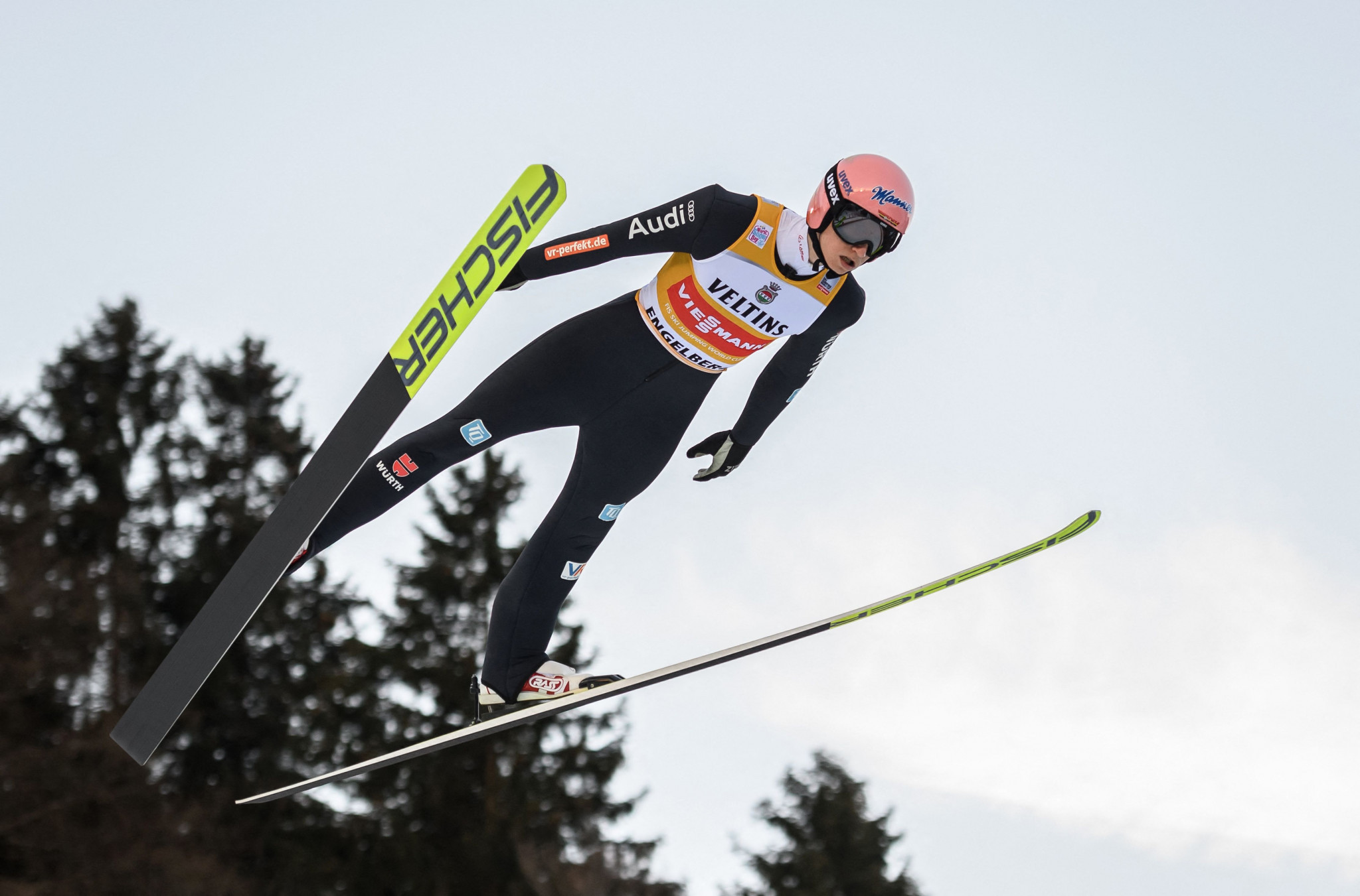 Karl Geiger scored 287.4 points to win gold in Engelberg ©Getty Images