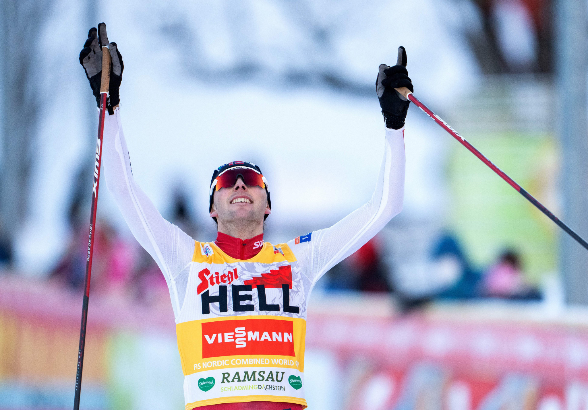 Jarl Magnus Riiber's 43 Nordic Combined World Cup wins rank second on the all-time list ©Getty Images
