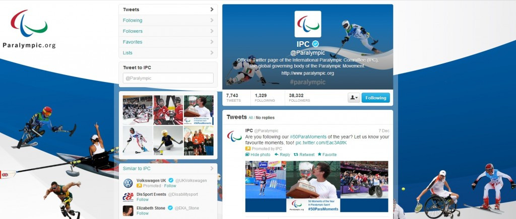 The London Paralympics were the top trending sporting event on Twitter in the UK during 2012