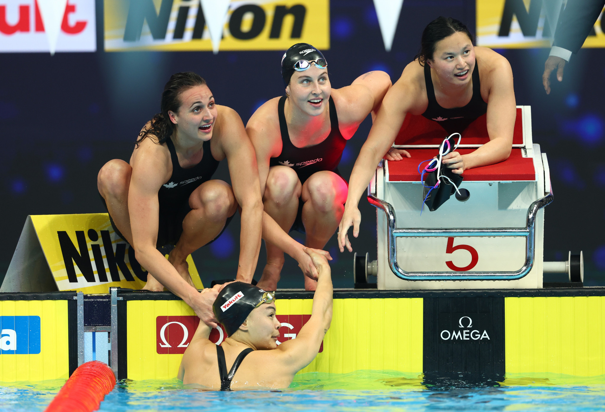 The Canadian team claimed silver in the women's 4x100m medley relay ©Getty Images
