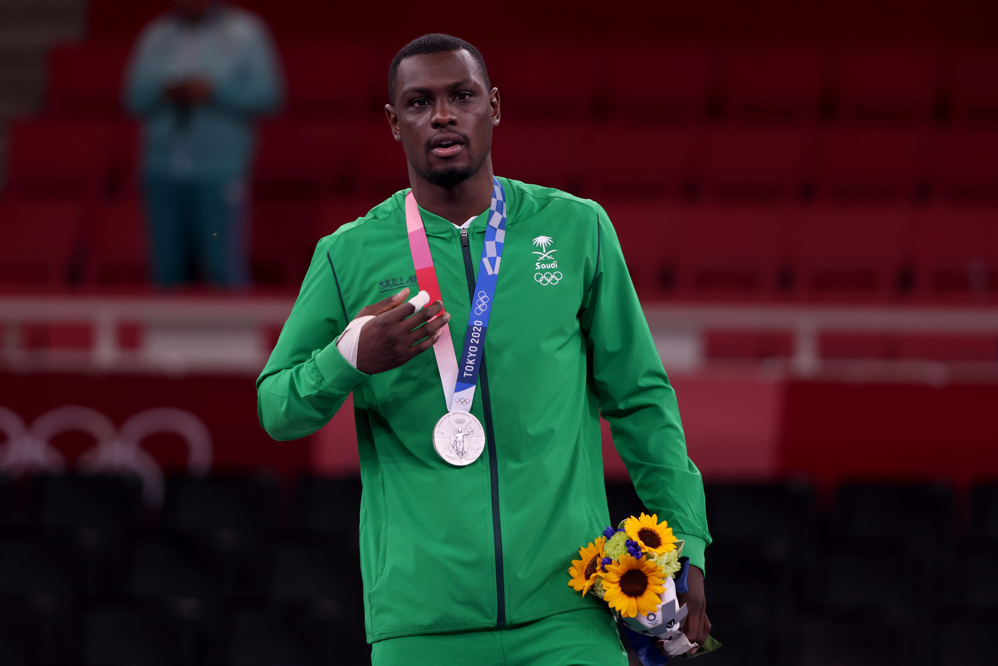 Olympic silver medallist Tareg Hamedi clinched gold for Saudi Arabia in the men's over-84kg kumite event in Almaty ©Getty Images