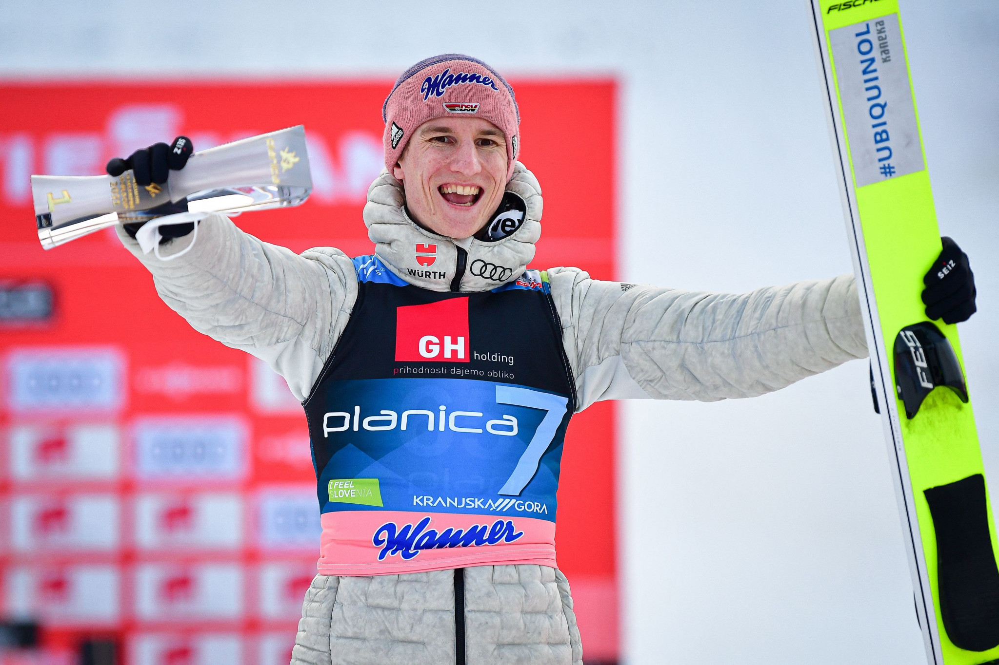 Karl Geiger finished second in last year's Four Hills Tournament ©Getty Images
