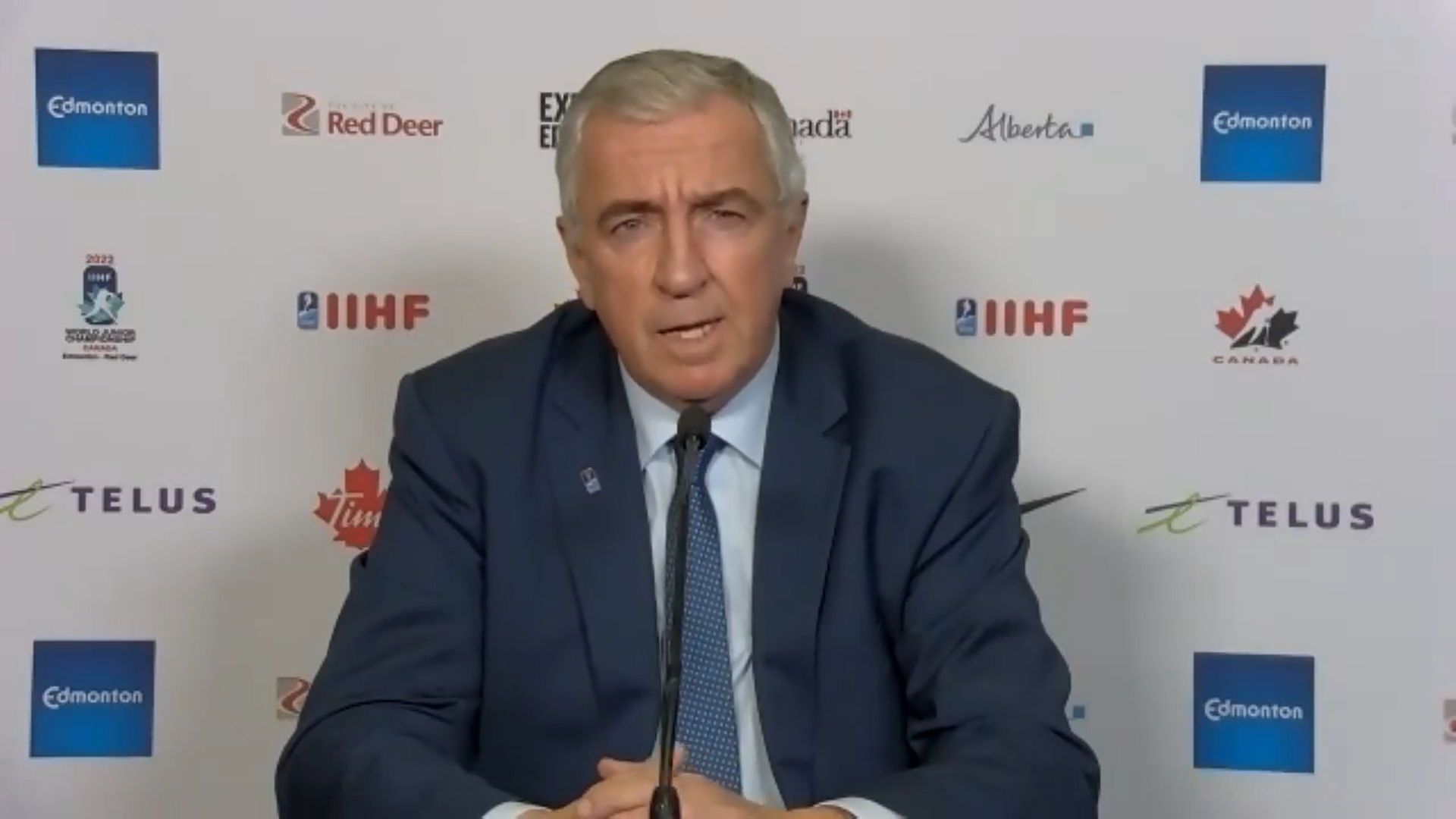 IIHF President Luc Tardif expressed hope the event could be continued at a later date ©IIHF
