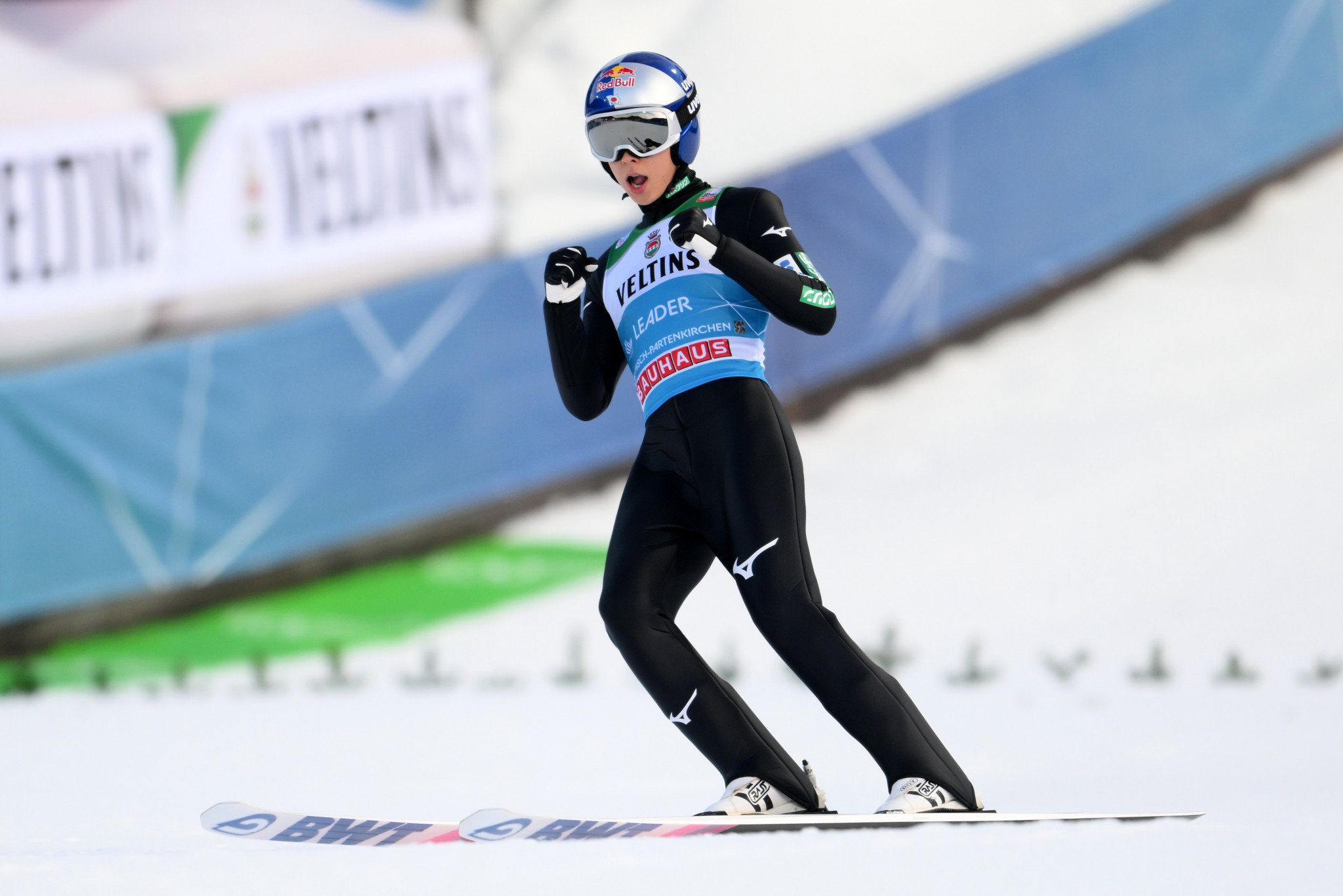 Ryoyu Kobayashi won his third consecutive FIS Ski Jumping World Cup event ©Getty Images