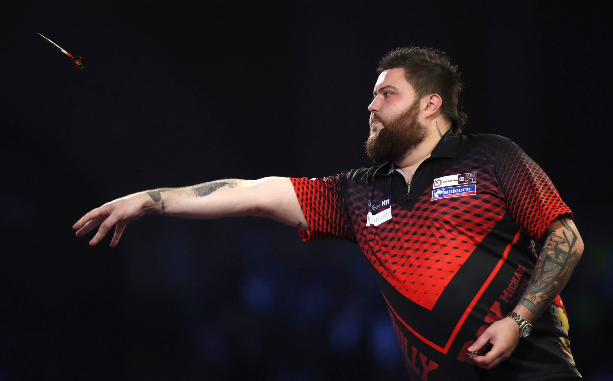 Michael Smith had the best average of the quarter-finals as he knocked out the defending champion ©Getty Images