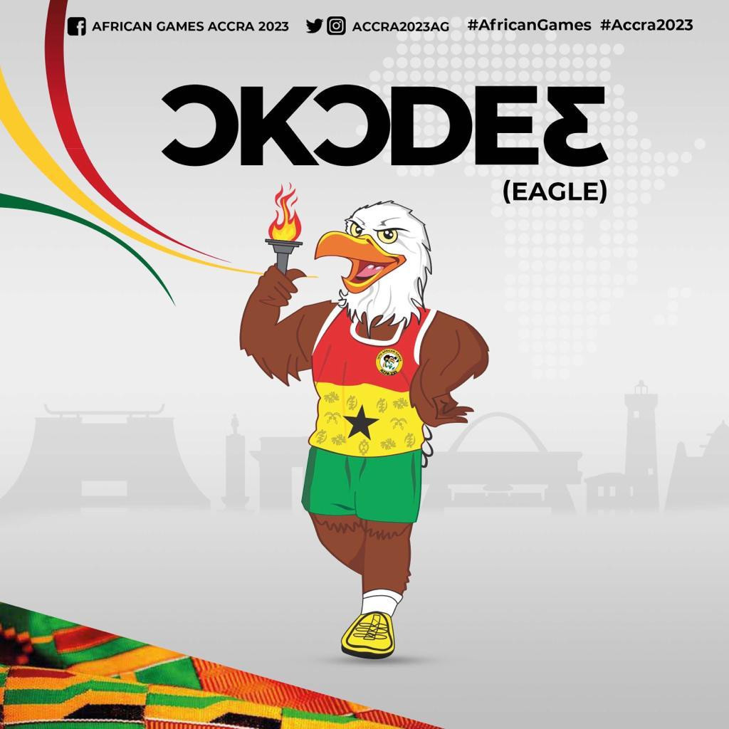 An eagle is serving as the mascot for Accra 2023 ©Accra 2023