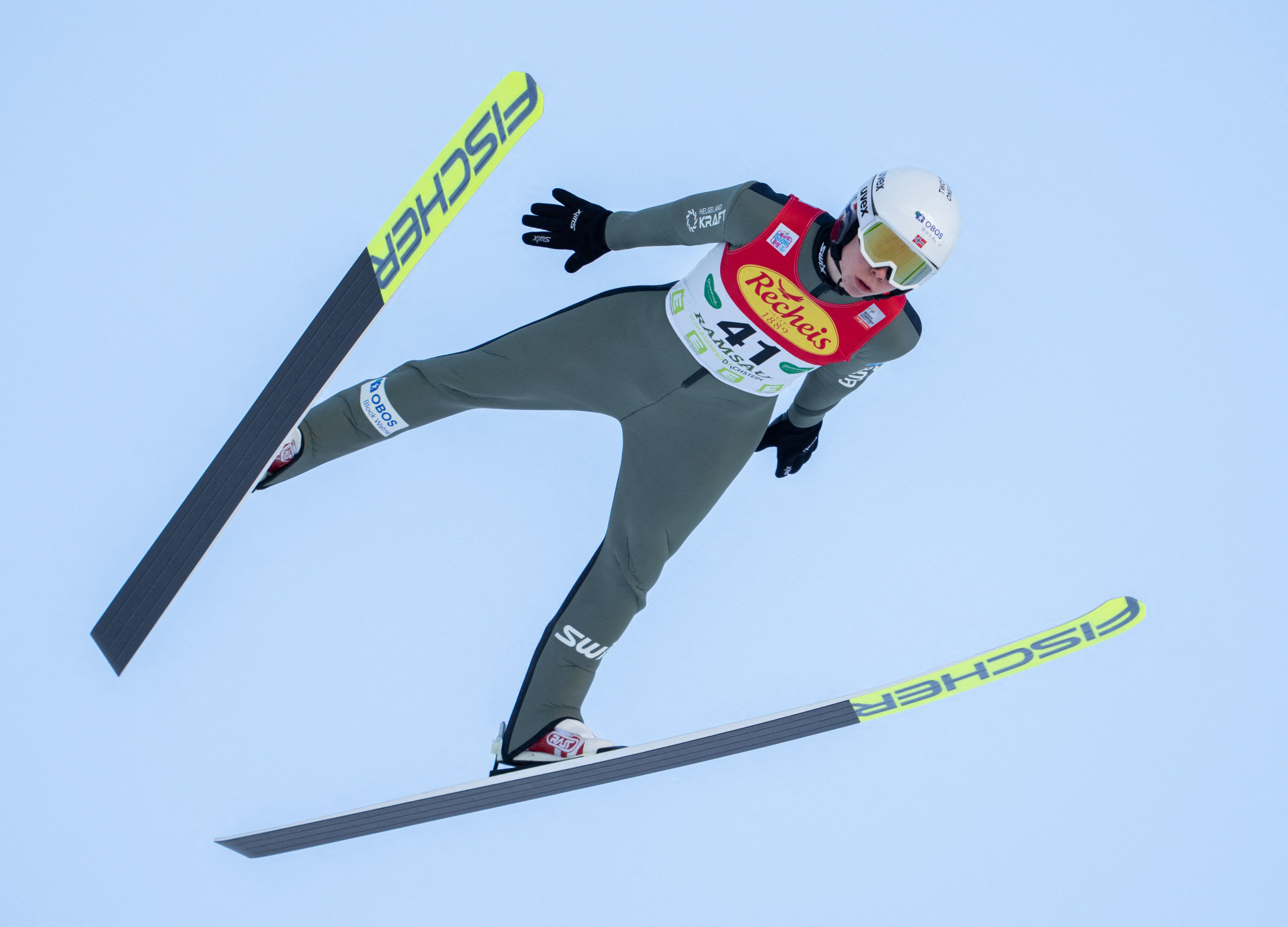 Jens Luraas Oftebro's jump of 101 metres helped Norway to win gold in the FIS Nordic Combined mixed team event ©Getty Images