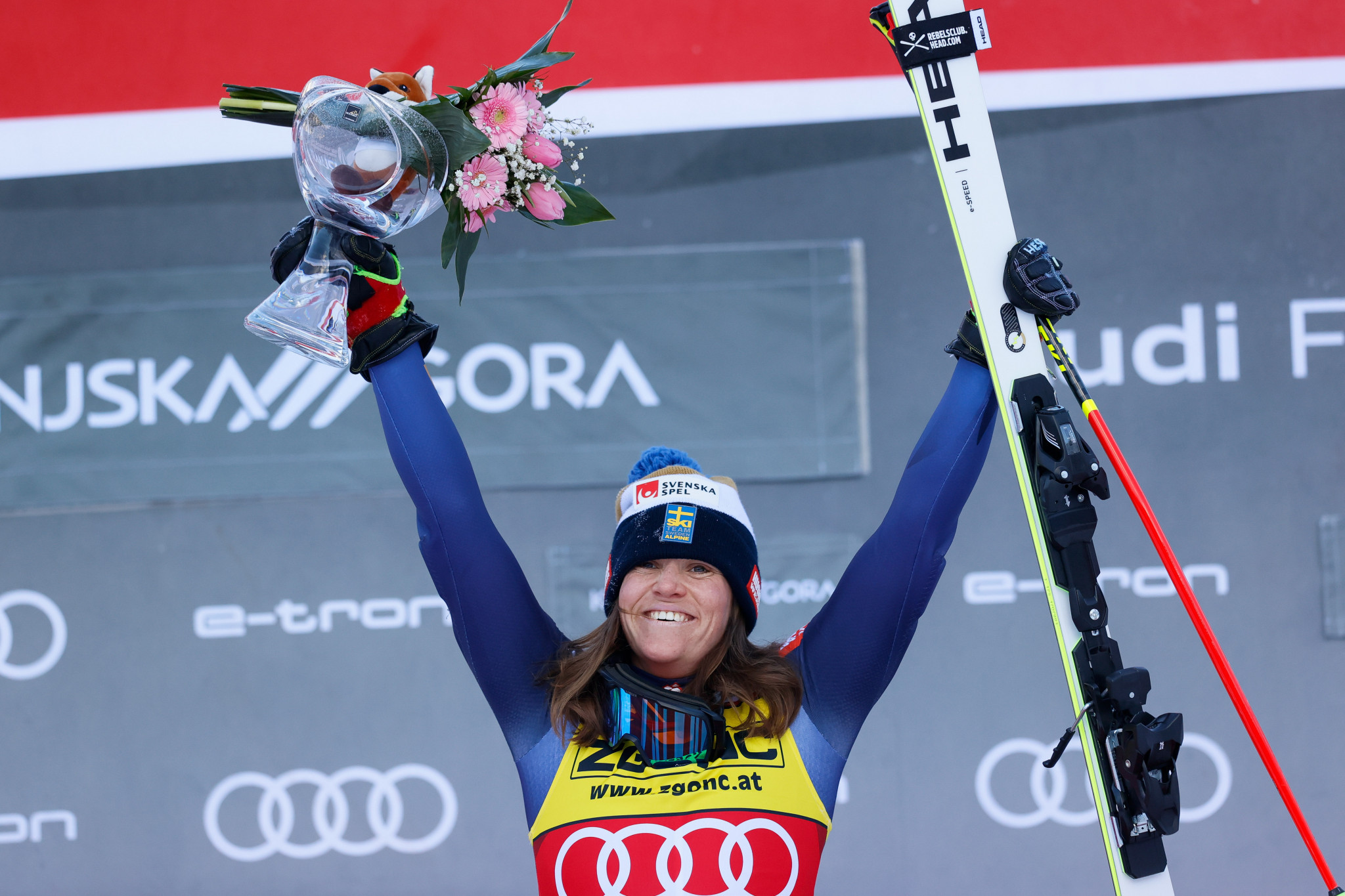 Sweden's Sara Hector clinched a second victory of the season at the Alpine Ski World Cup in Kranjska Gora ©Getty Images