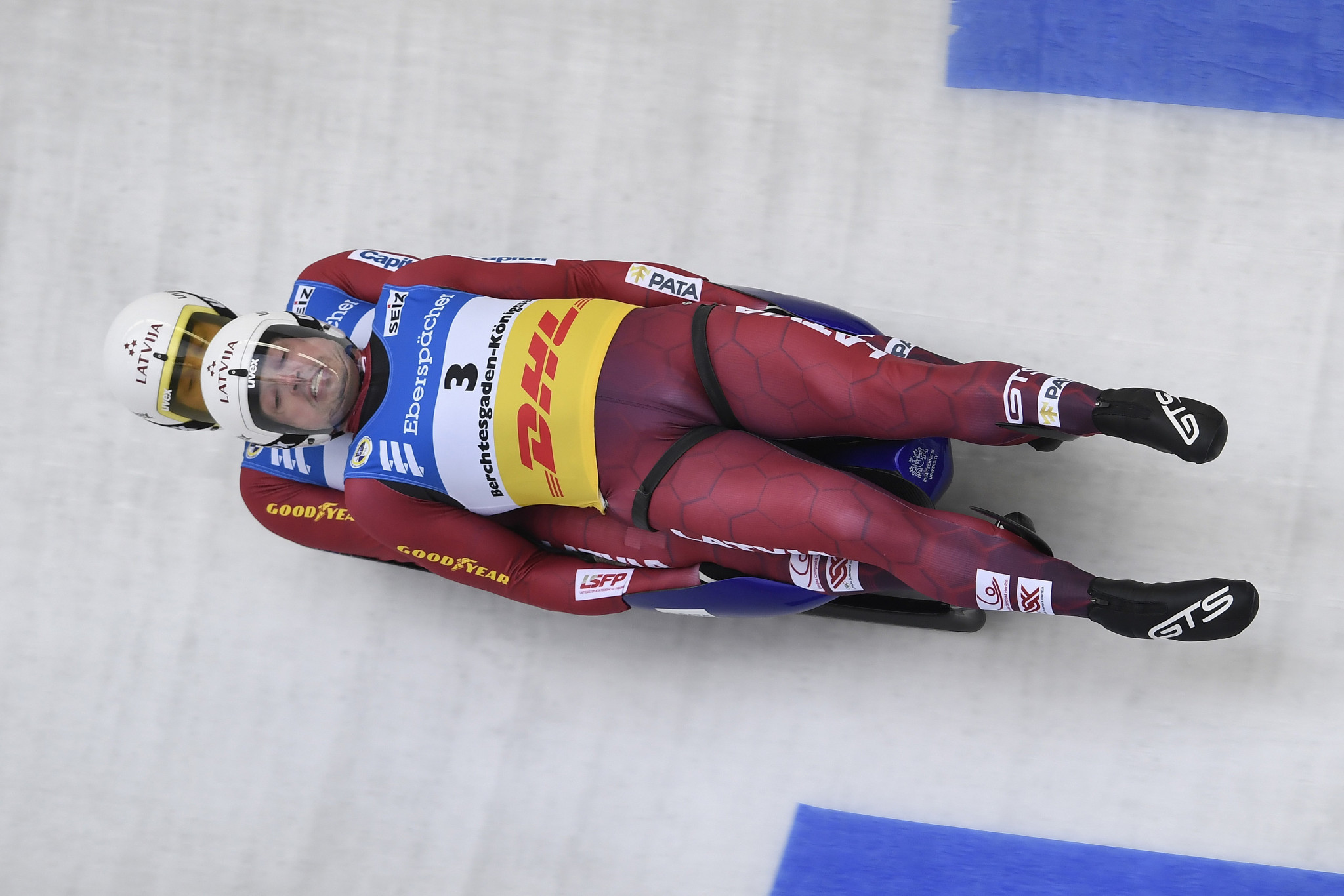 Andris and Juris Šics got the better of Toni Eggert and Sascha Benecken in the doubles sprint race in Sigulda ©Getty Images