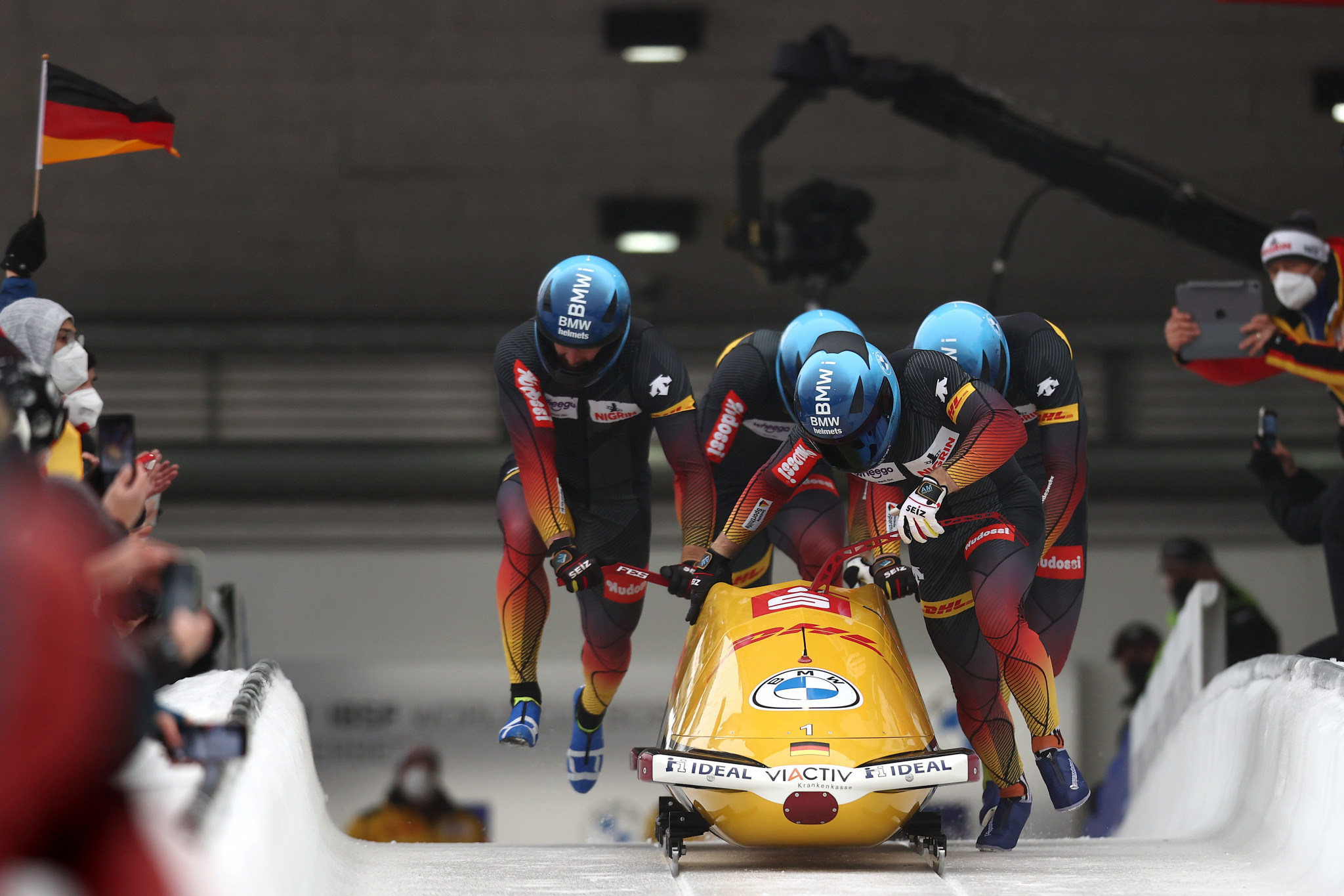 Francesco Friedrich already has the four-man bobsleigh title wrapped up ©Getty Images
