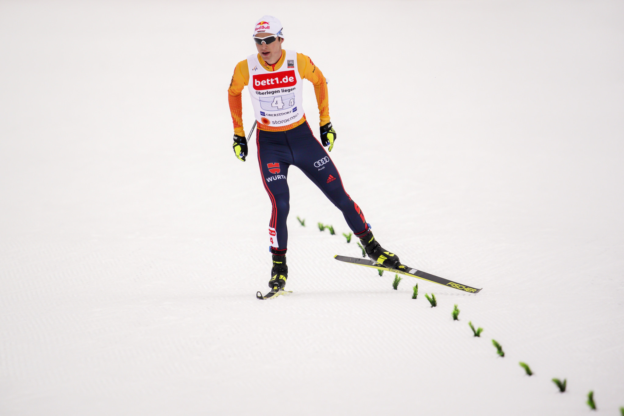 Vinzenz Geiger is among the skiers seeking to take advantage of Jarl Magnus Riiber's absence ©Getty Images