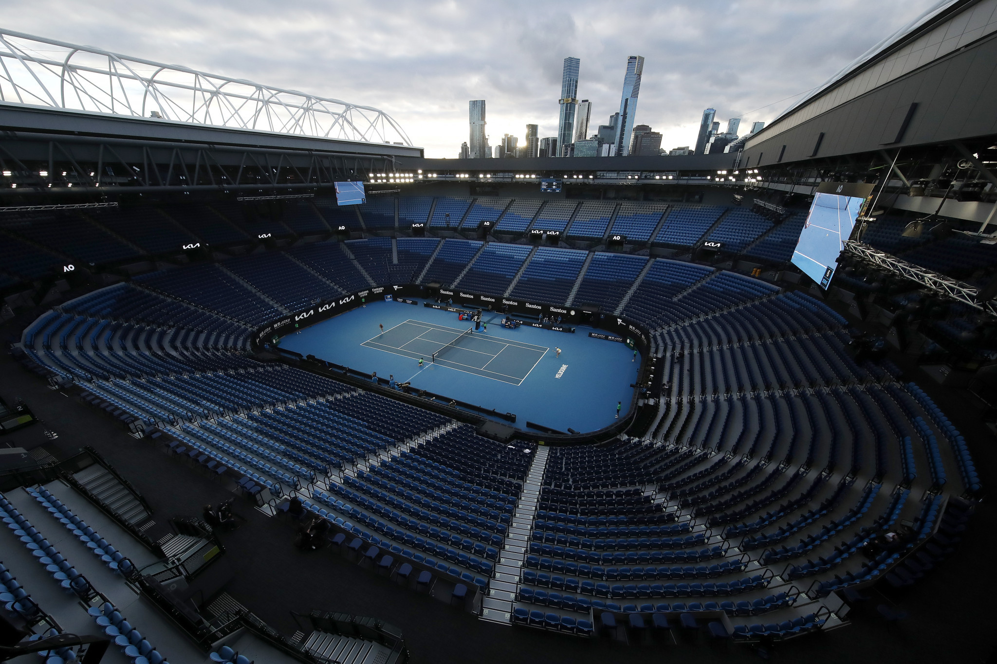 Crowds at the Australian Open venues, including the Rod Laver Arena, will be reduced by half in compliance with Victoria's COVID-19 restrictions ©Getty Images