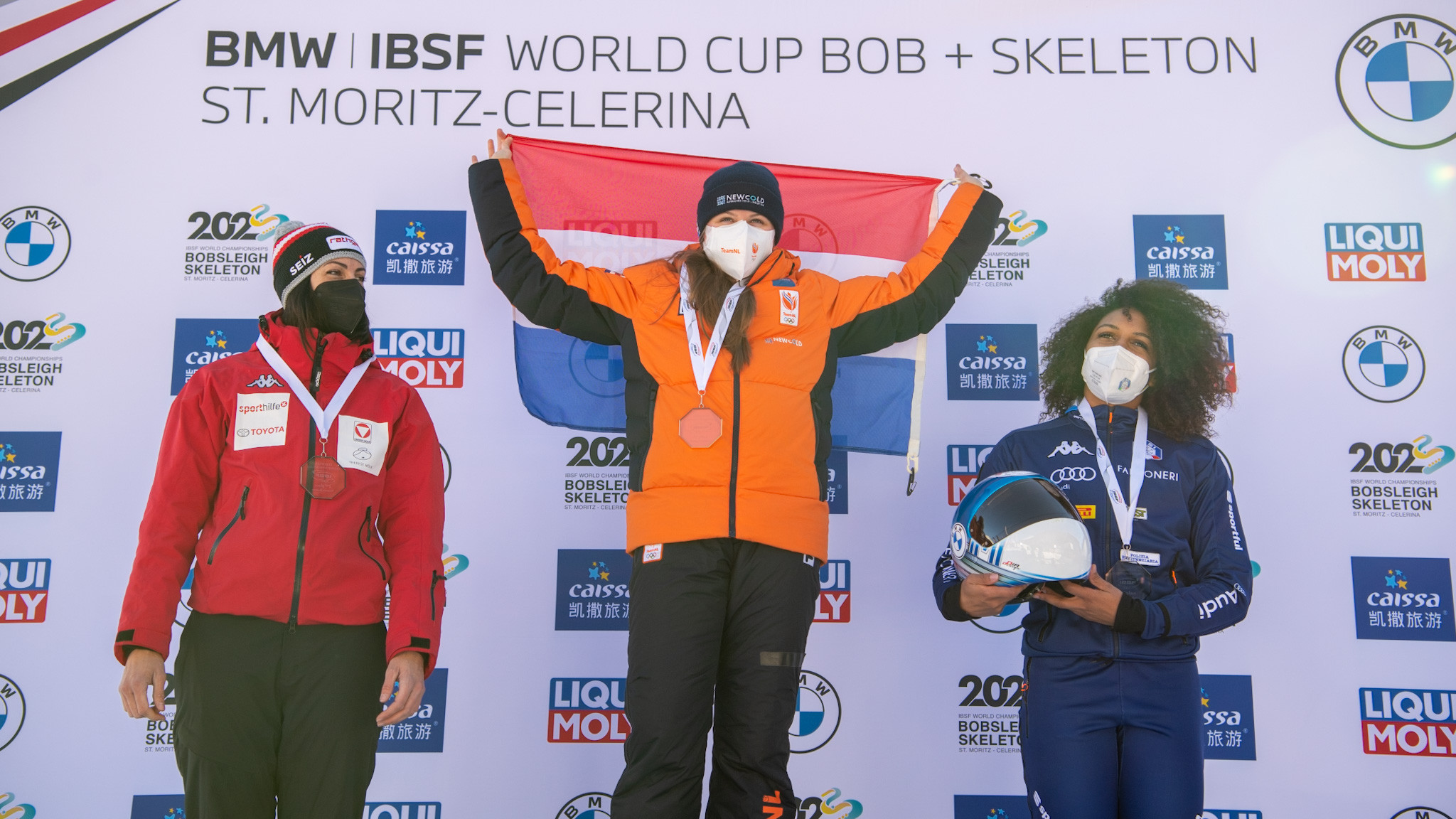 Kimberley Bos won her first IBSF World Cup in St Moritz ©IBSF