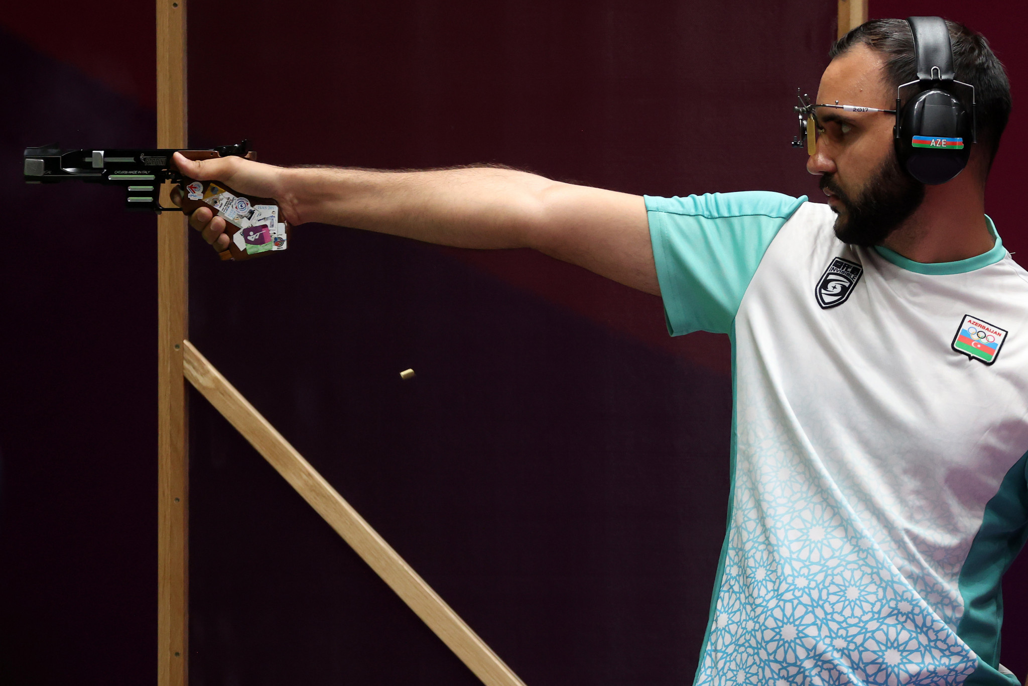Azerbaijan's Ruslan Lunev triumphed in the men's 10m air pistol in Ruše ©Getty Images