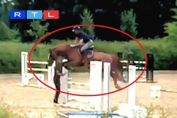 The latest call from PETA comes in response to footage which appears to show a German show jumper using a banned training method on horses ©RTL/Instagram