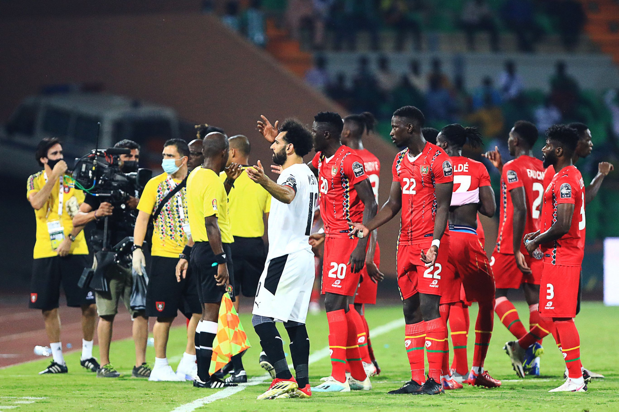 Guinea-Bissau's late equaliser against Egypt was chalked off as VAR deemed there to be a foul in the build-up ©Getty Images