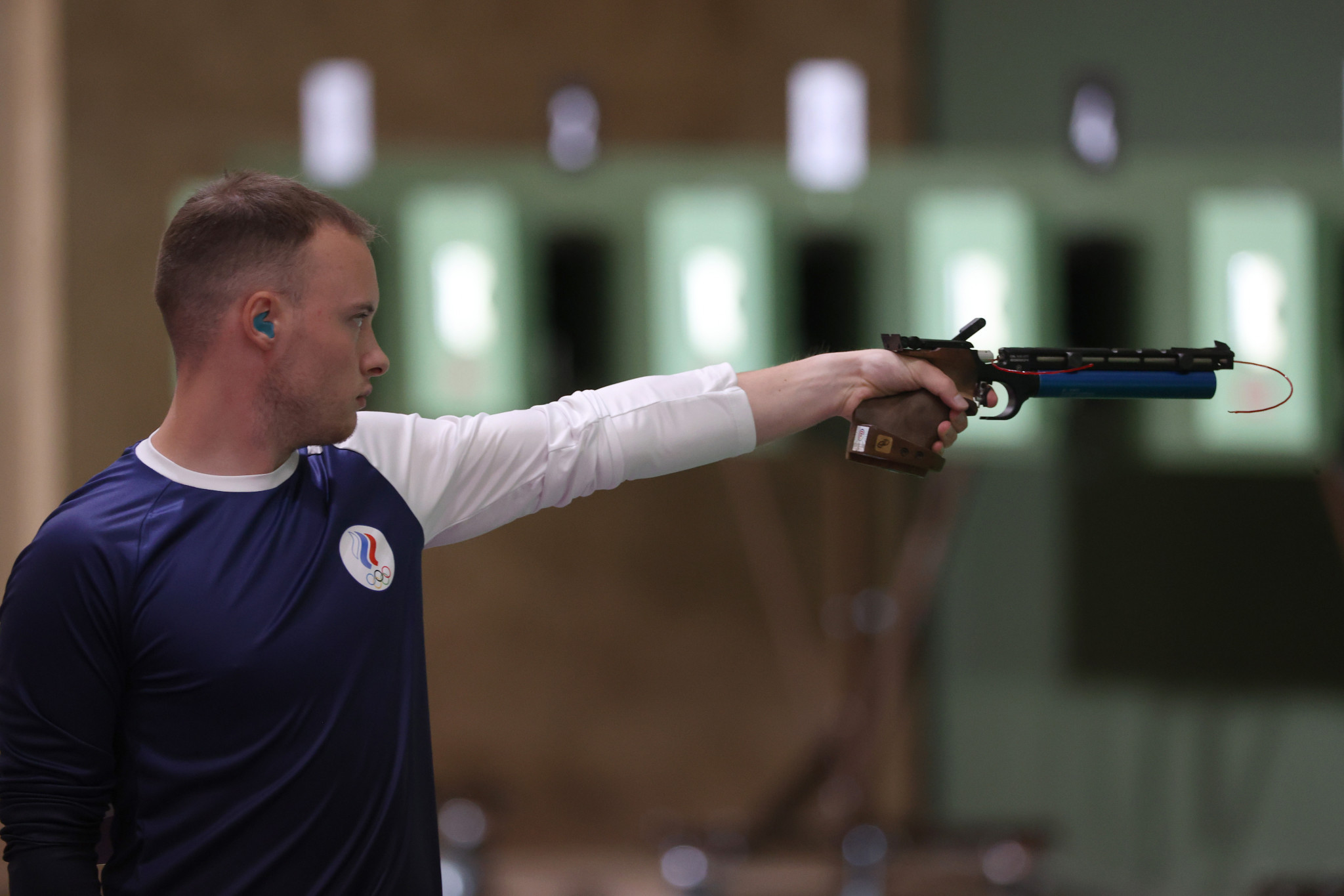 Tokyo 2020 medallist Artem Chernousov helped Russia to triumph in the men's team air pistol final in Ruše ©Getty Images