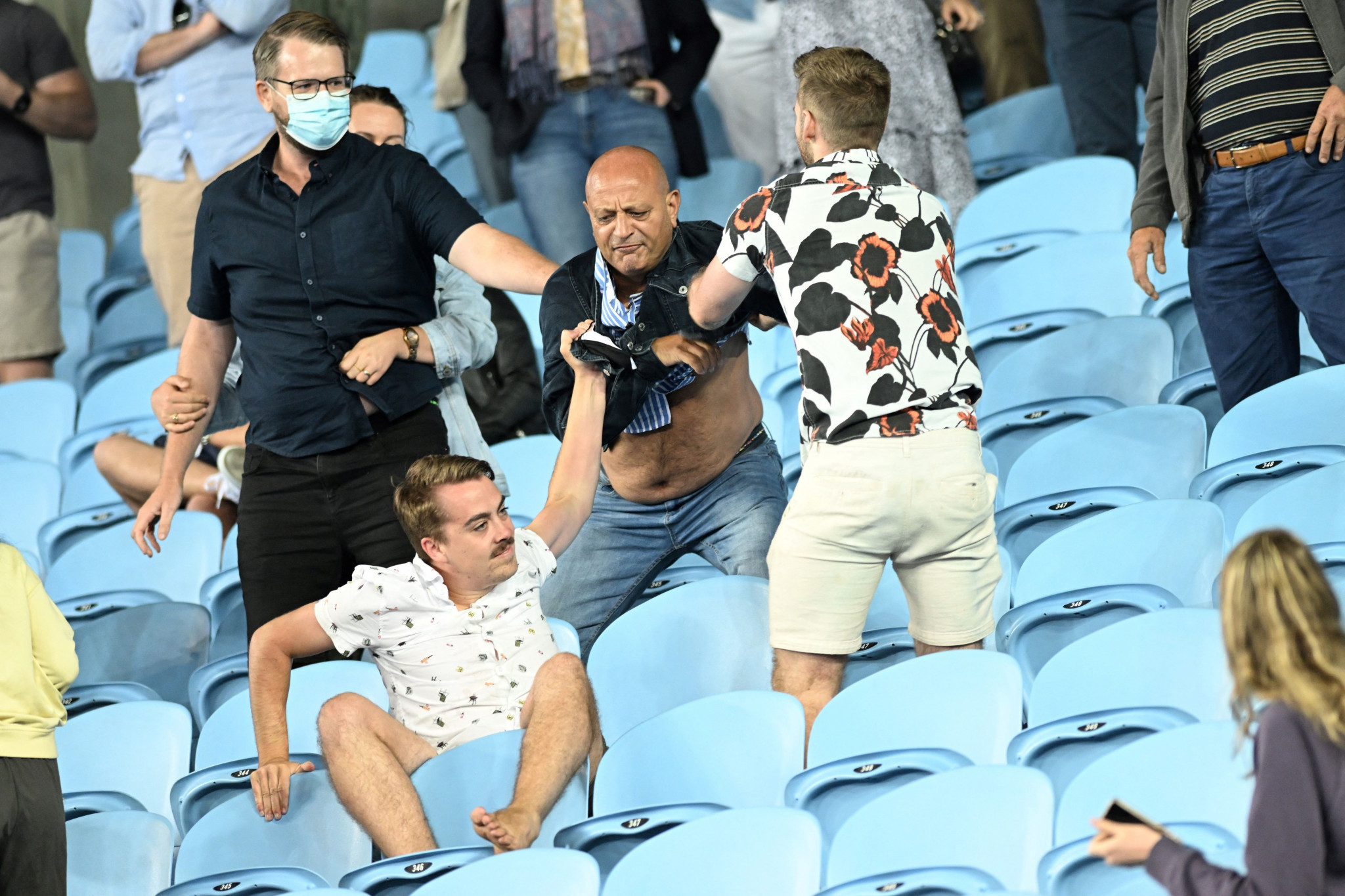 Although capacity has been capped at 50 per cent due to COVID-19 fears, a fight broke out in the stands in Melbourne ©Getty Images