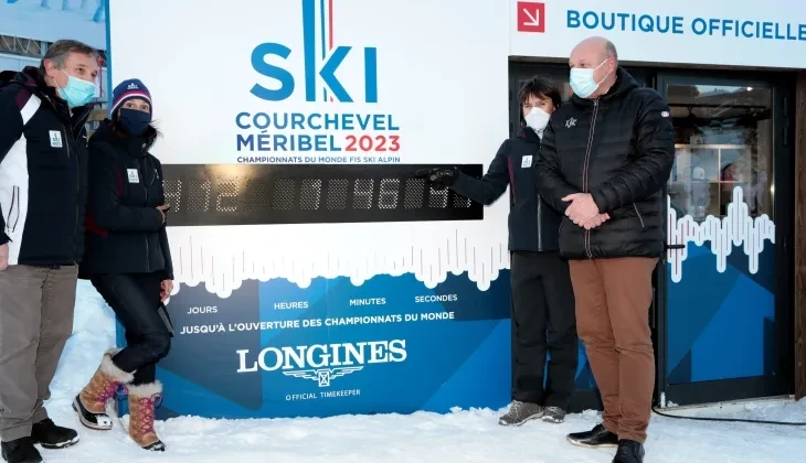 Courchevel-Méribel 2023 has installed two Longines countdown clocks prior to the World Championships ©Agence Zoom