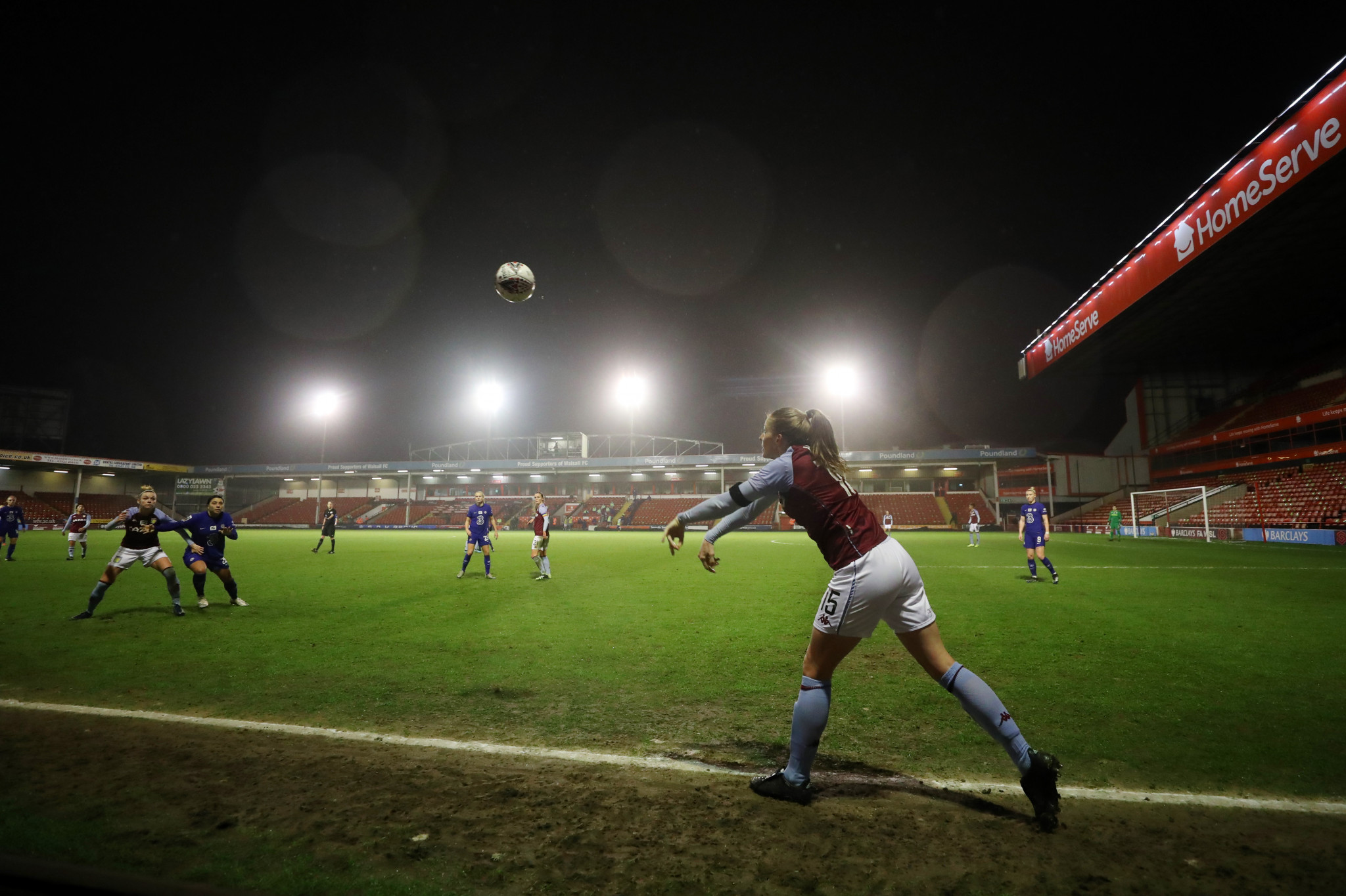 Aston Villa women playing a match at Banks's Stadium in Walsall ©Getty Images