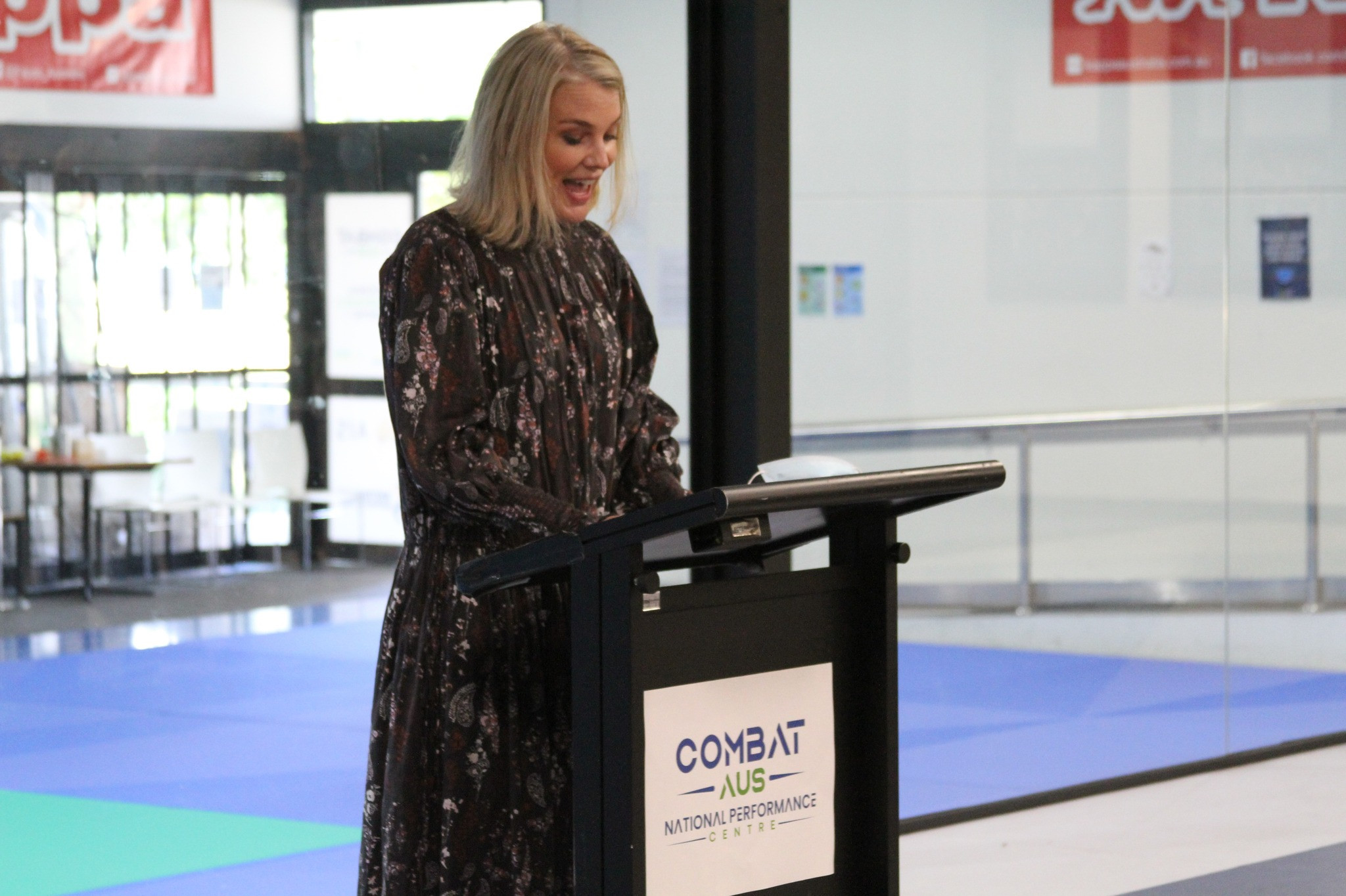 Matti Clements, the acting chief executive of the Australian Institute of Sport, opened Combat Institute of Australia's new National Performance Centre ©CombatAUS