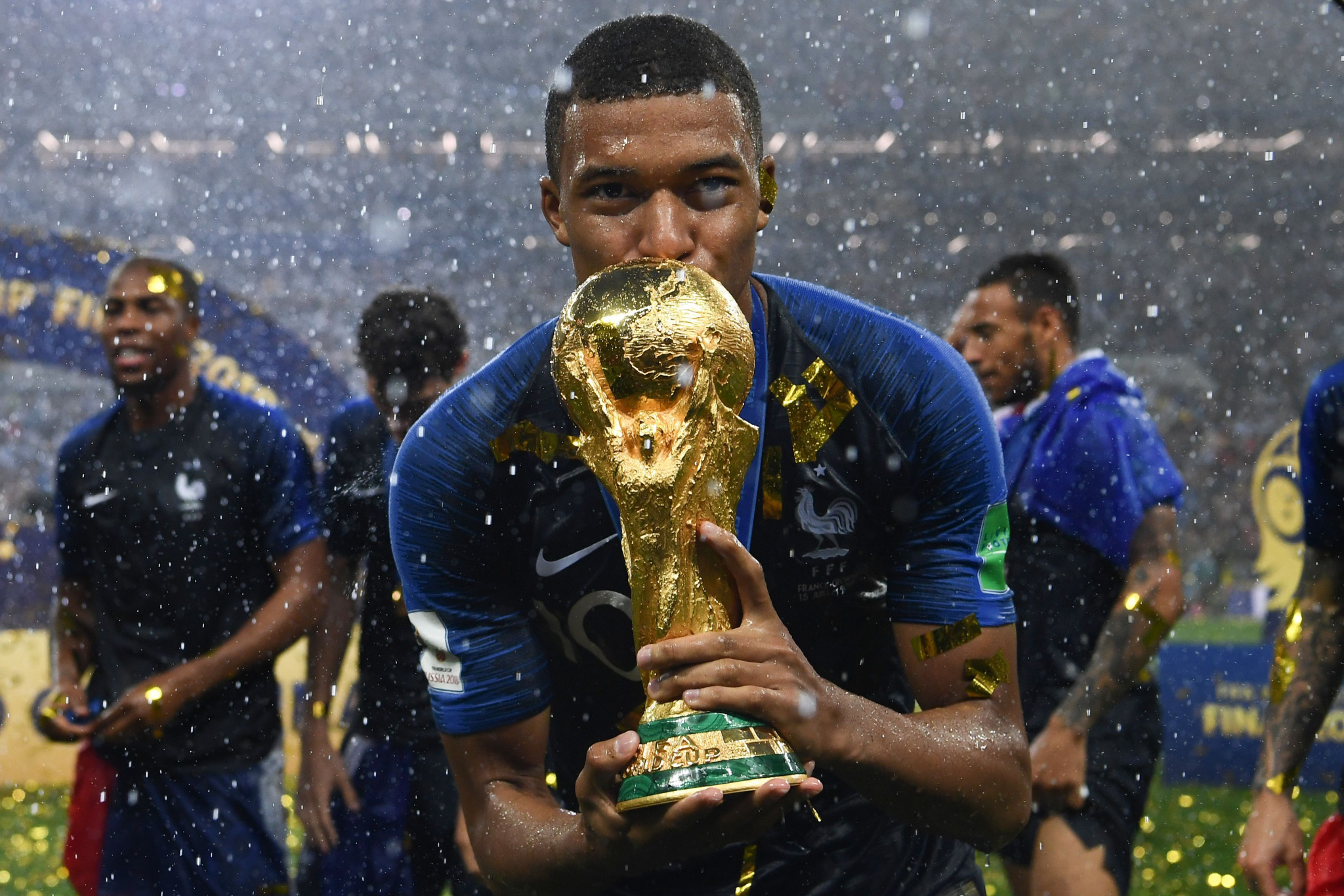 FIFA World Cup winner Kylian Mbappé could be chosen for the Paris 2024 Olympics squad if clubs allow the release of players ©Getty Images