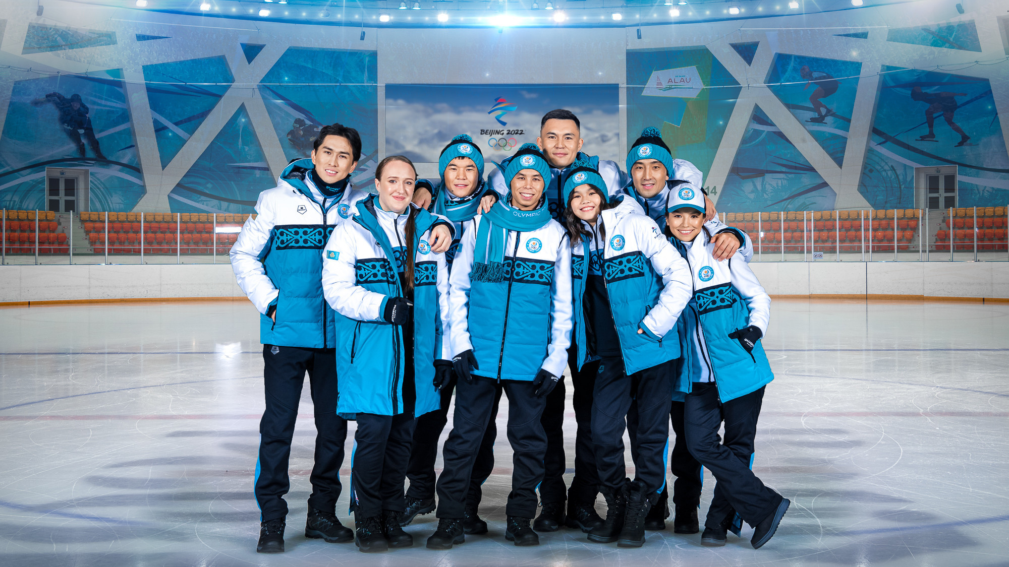 Athletes from Kazakhstan showcase the country's uniform for Beijing 2022 ©NOC of Kazakhstan