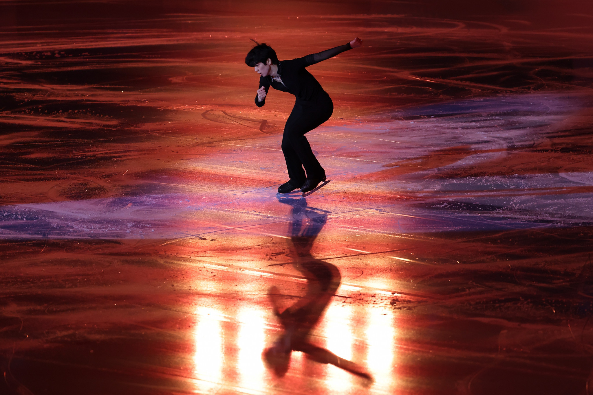 Junhwan Cha of South Korea leads the men's individual competition at the ISU Four Continents Figure Skating Championships in Tallinn, following the short programme ©Getty Images