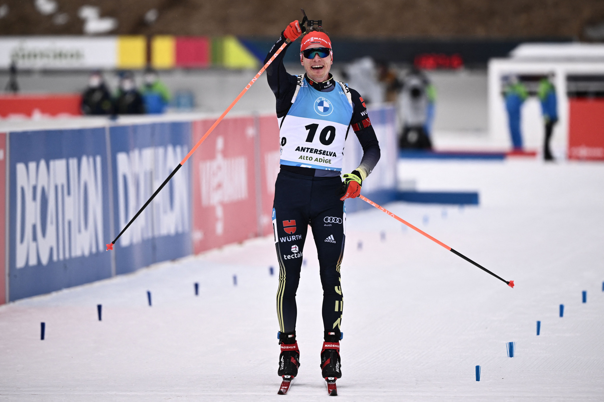 Benedikt Doll claimed his first victory in this season's Biathlon World Cup ©Getty Images