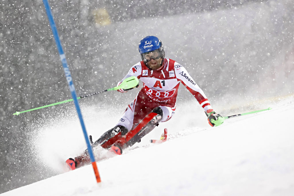 Austria's Marco Schwarz won the slalom race in Schladming last year ©Getty Images