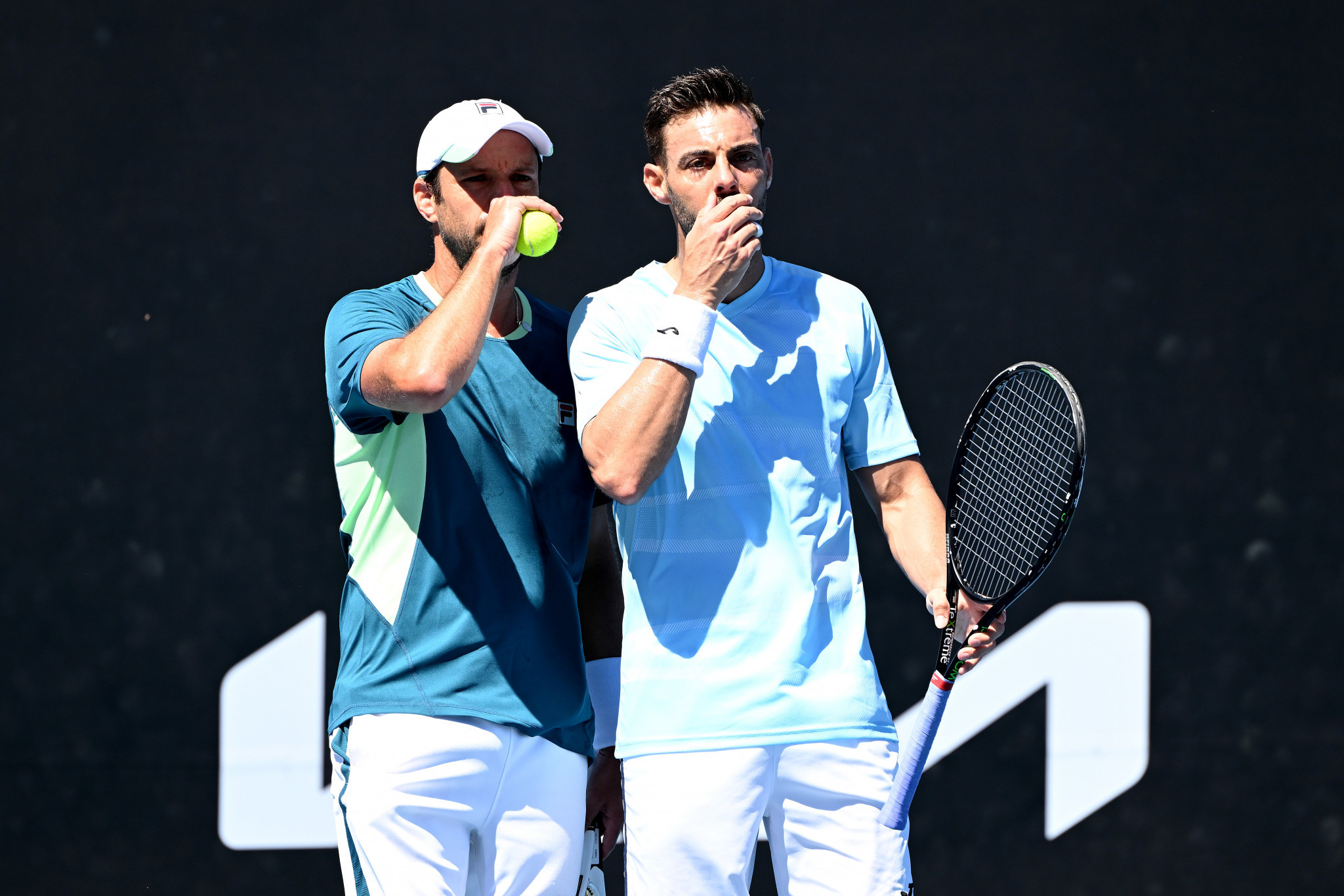 Marcel Granollers, right, of Spain and Horacio Zeballos of Argentina dispatched Australia's John Peers and Slovakian Filip Polášek 7-6, 6-4 to advance to the men's doubles semi-finals ©Getty Images