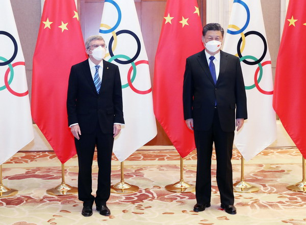 Thomas Bach has has held talks with Chinese President Xi Jinping after his arrival in Beijing for the Winter Olympic Games ©Ministry of Foreign Affairs