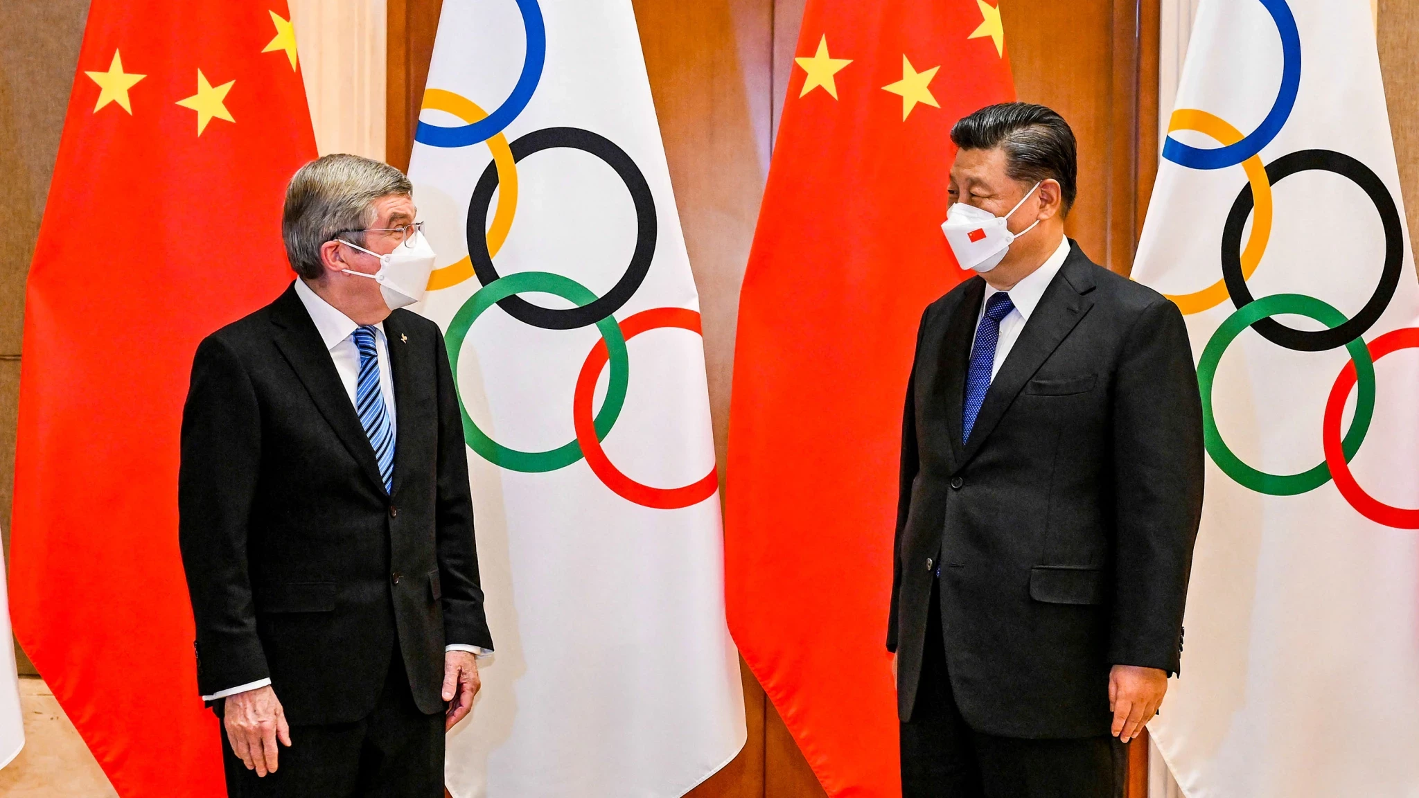 Thomas Bach is the first foreign dignitary that Chinese President Xi Jinping has met face-to-face since the COVID-19 pandemic started nearly two years ago ©Ministry of Foreign Affairs