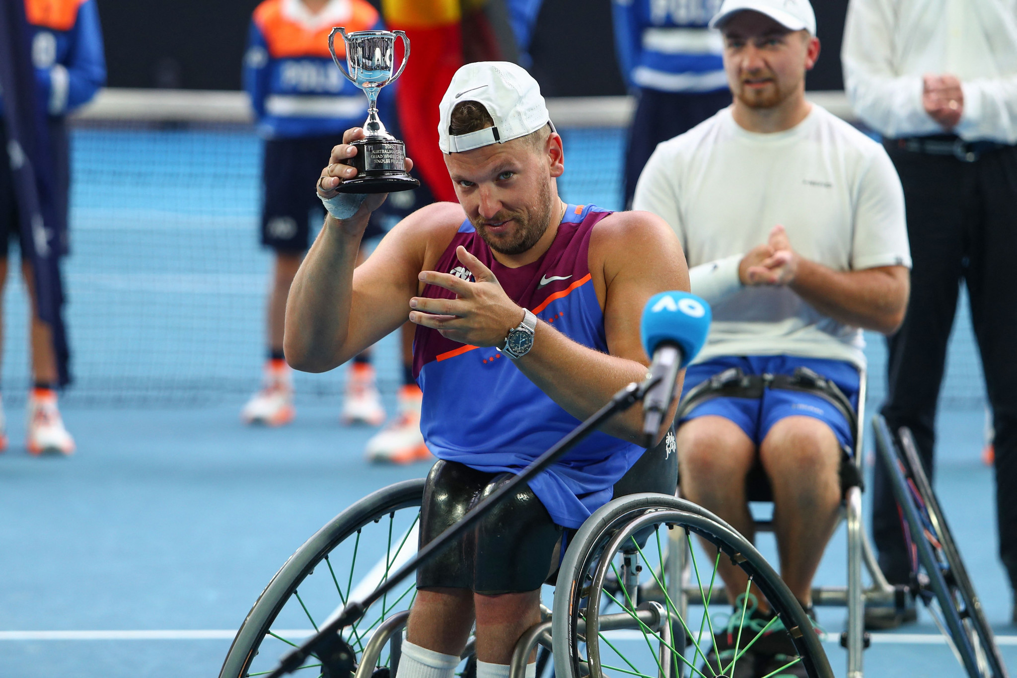 There was no fairytale ending for the retiring Dylan Alcott of Australia, as the two-time Paralympic champion had his four-year winning streak at the Australian Open ended by The Netherlands' Sam Schröder in the quad singles final ©Getty Images