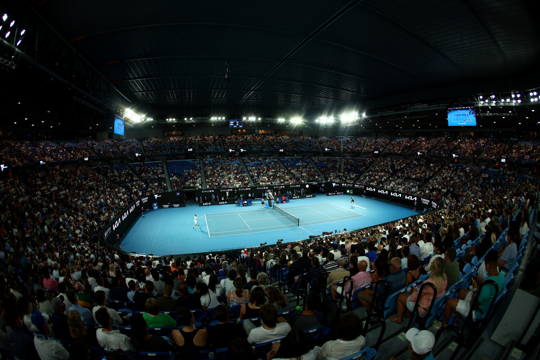 The men's and women's singles champions are set to be crowned on the Rod Laver Arena this weekend ©Getty Images