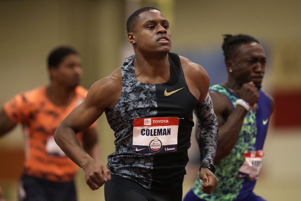 World 100m champion Christian Coleman is due to make his return after an 18-month doping ban at tomorrow's Millrose Games in New York ©Getty Images