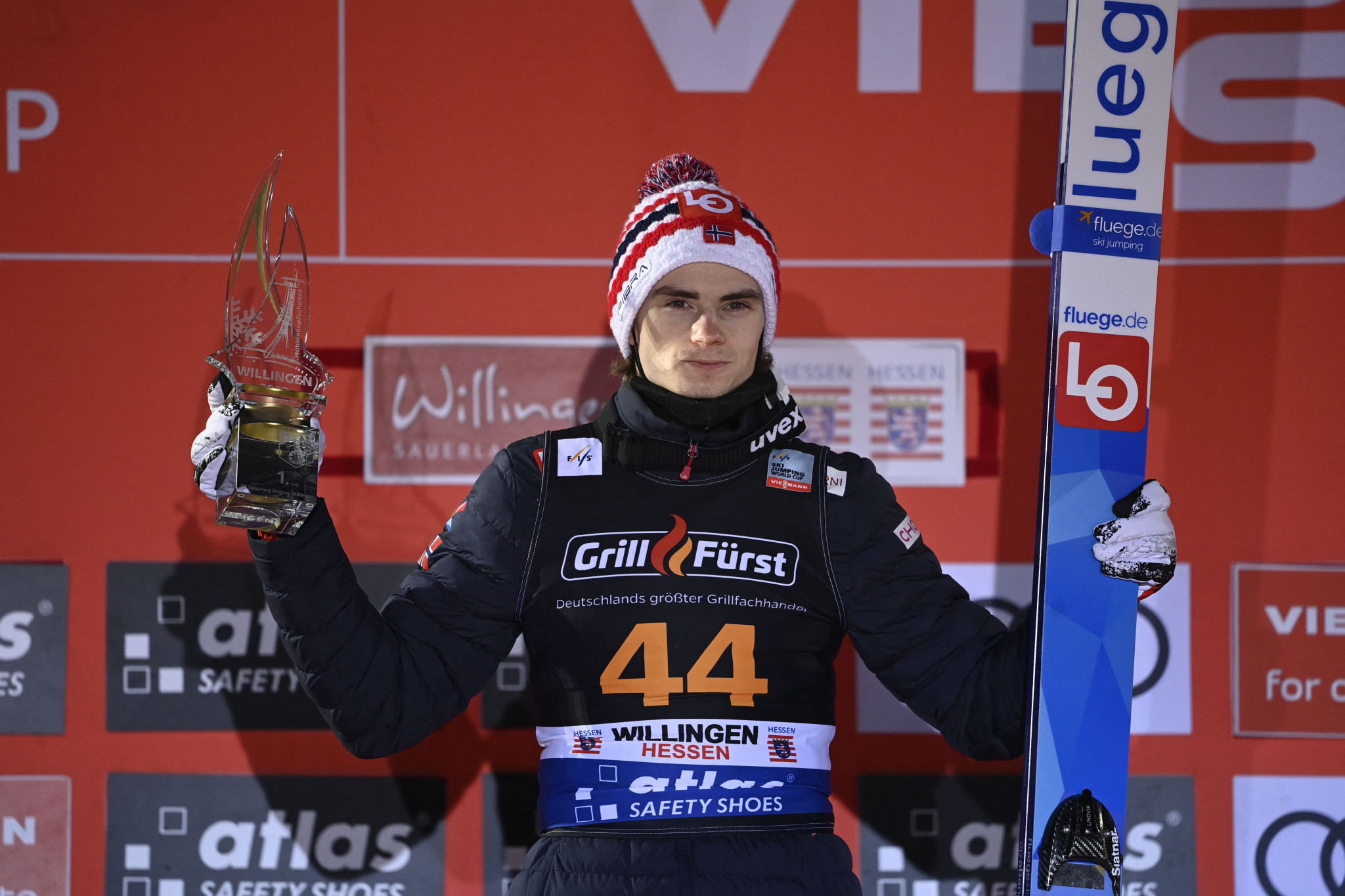 Norway's Marius Lindvik won the men's Ski Jumping World Cup contest in Willingen to move within seven points of the overall top three ©Getty Images