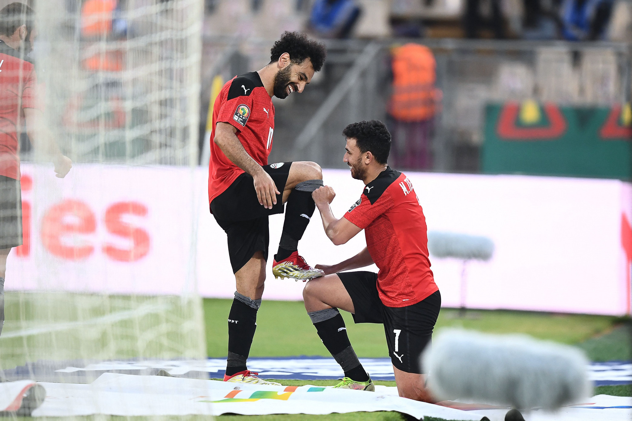 Trézéguet, right, scored an extra-time winner for Egypt against Morocco after Mohamed Salah, left, had done much of the spade work ©Getty Images