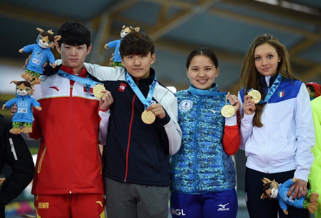 Mongolia claim first Winter Youth Olympic gold in speed skating mixed nation relay