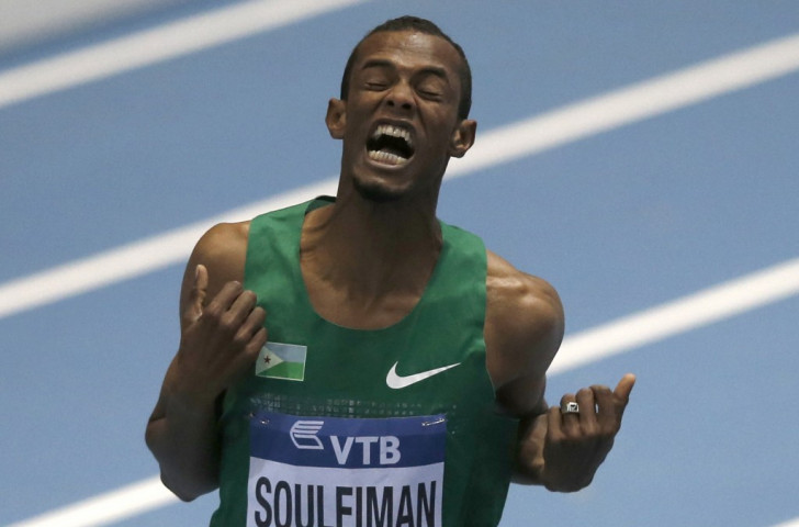 Ayanleh Souleiman of Djibouti broke the world indoor 1000m record in Stockholm with a time of  2:14.20, one of three world best efforts on the night from athletes coached by Jama Aden ©Getty Images