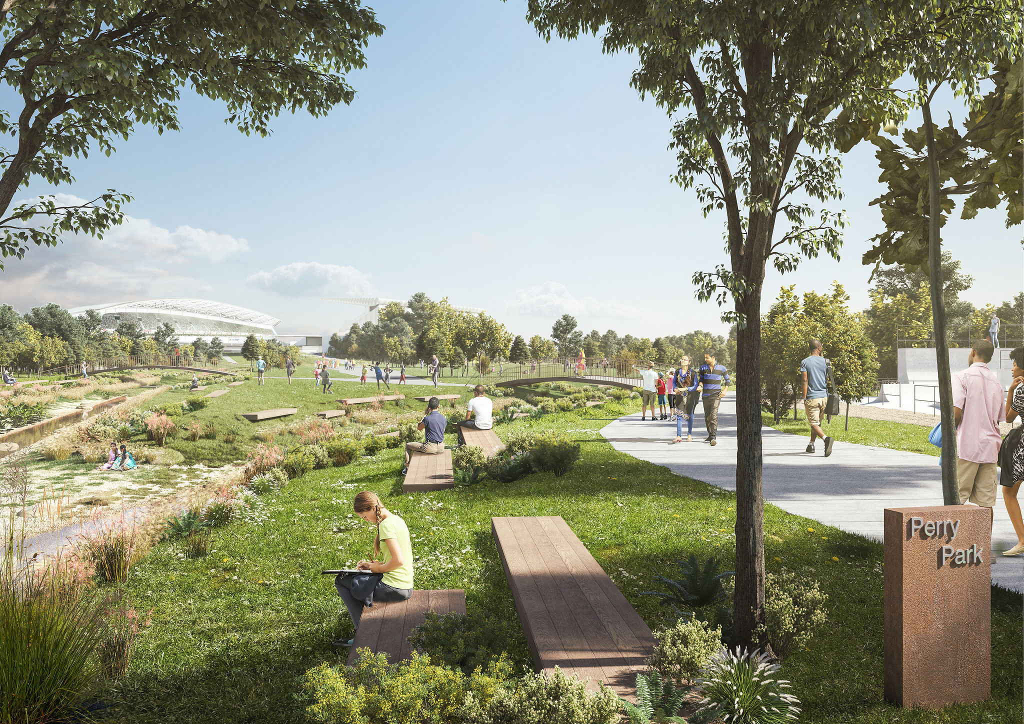 The Perry Barr 2040 masterplan features a goal for a "joined-up green network" ©Birmingham City Council