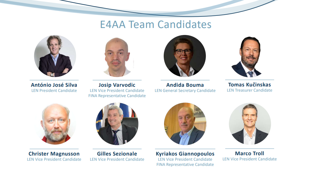 Portugal's António José Silva is standing for LEN President, with five vice-presidential candidates also among the 19 standing on Europe 4 All Aquatics' platform ©Europe 4 All Aquatics